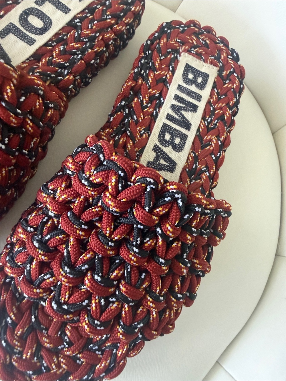 BIMBA Y LOLA Rope Knitted Multicolor Braided Slide Sandals 8US 38EU - Picture 15 of 16